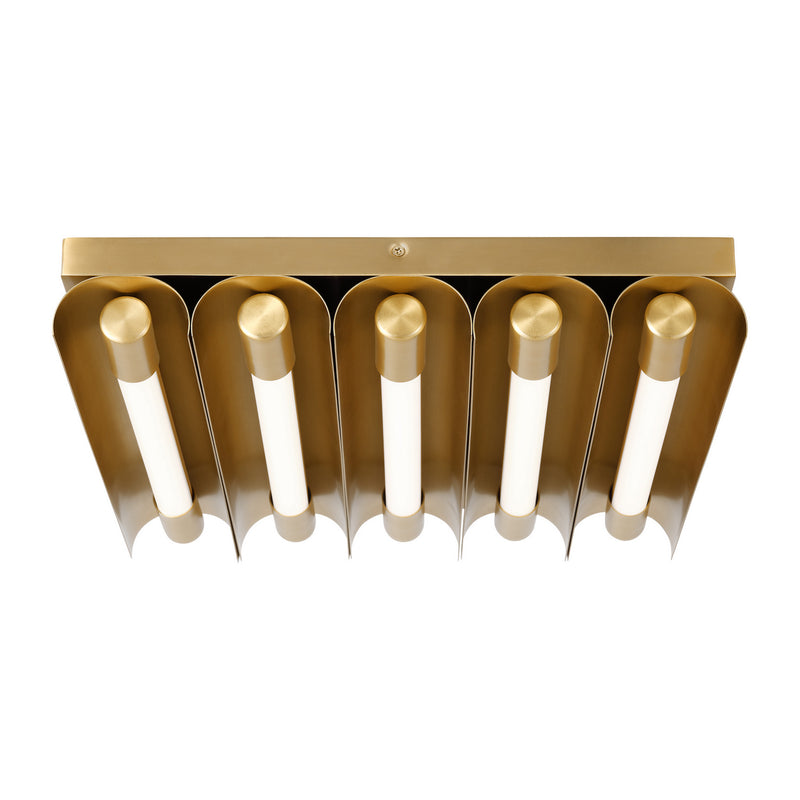 Visual Comfort Studio KF1095BBS LED Flush Mount, Burnished Brass
