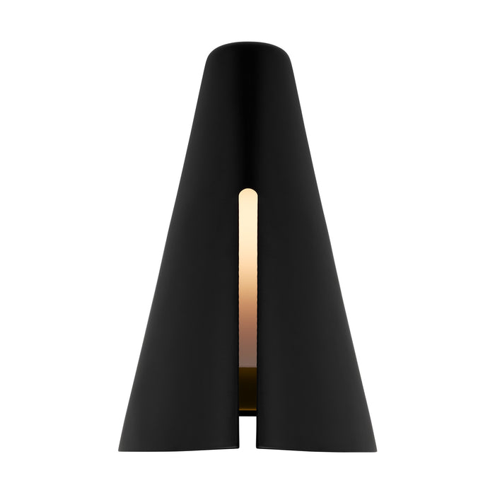 Visual Comfort Studio KW1141MBKBBS-L1 LED Wall Sconce, Midnight Black and Burnished Brass