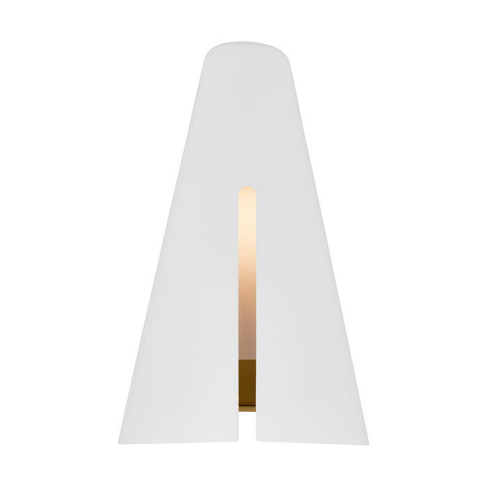 Visual Comfort Studio KW1141MWTBBS-L1 LED Wall Sconce, Matte White and Burnished Brass