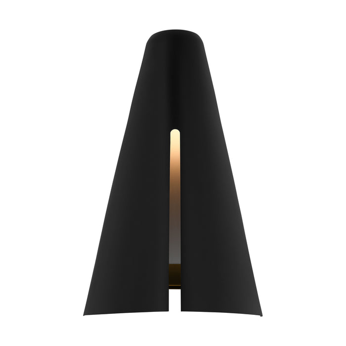Visual Comfort Studio KW1151MBKBBS-L1 LED Wall Sconce, Midnight Black and Burnished Brass