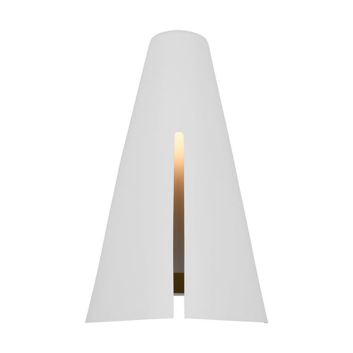 Visual Comfort Studio KW1151MWTBBS-L1 LED Wall Sconce, Matte White and Burnished Brass