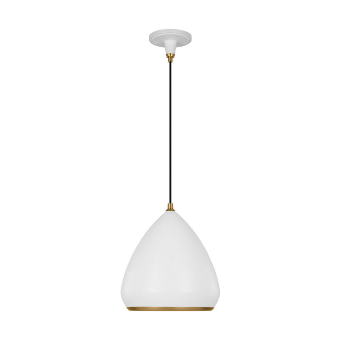 Visual Comfort Studio TP1121MWTBBS One Light Pendant, Matte White