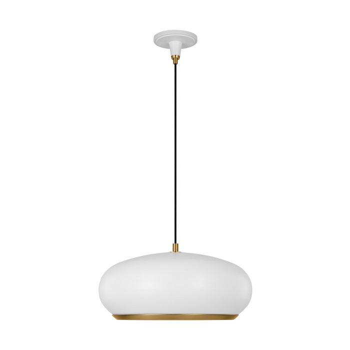 Visual Comfort Studio TP1131MWTBBS One Light Pendant, Matte White