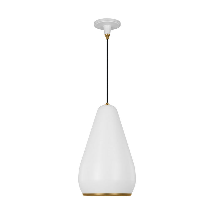 Visual Comfort Studio TP1141MWTBBS One Light Pendant, Matte White