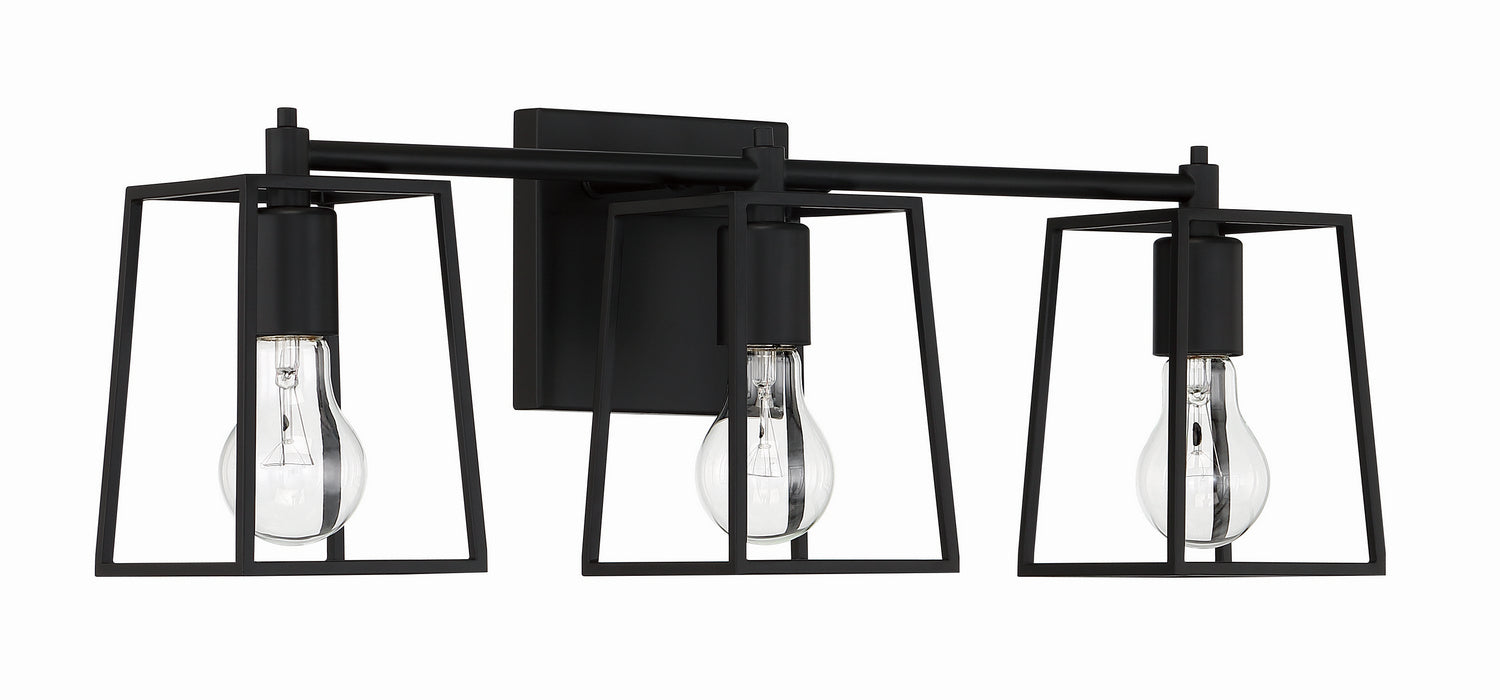 Craftmade 12123FB3 Three Light Vanity, Flat Black