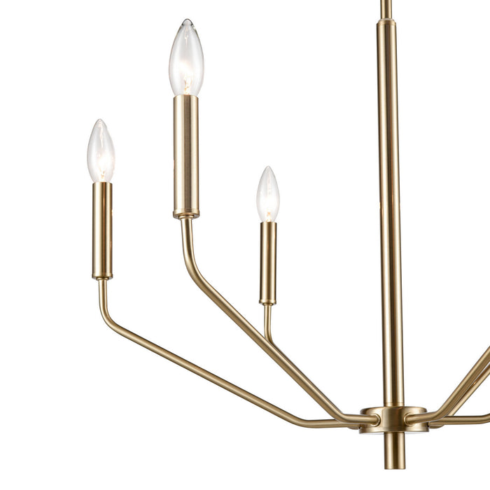 Millennium 8166-MG Six Light Chandelier, Modern Gold