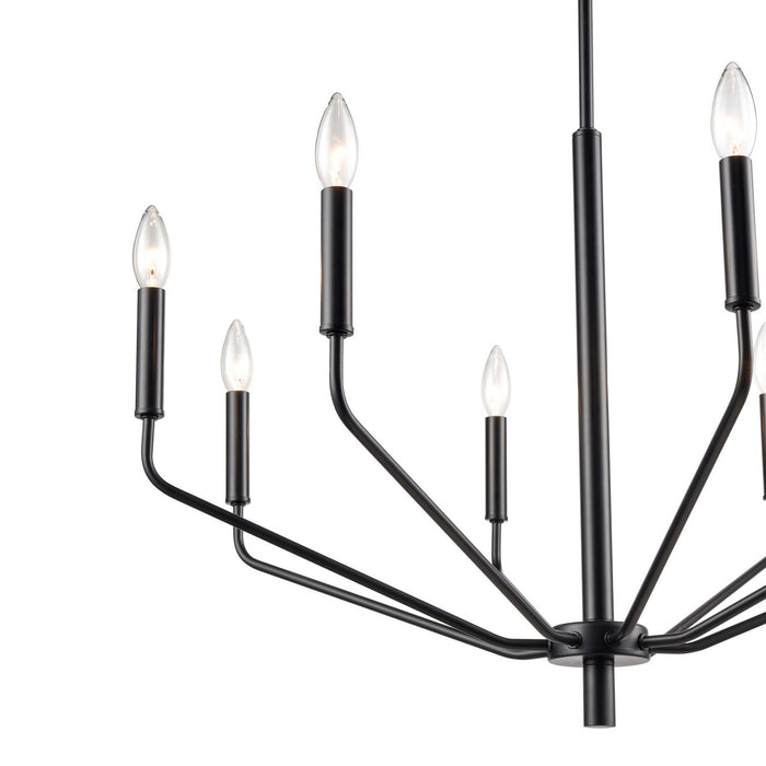 Millennium 8168-MB Eight Light Chandelier, Matte Black