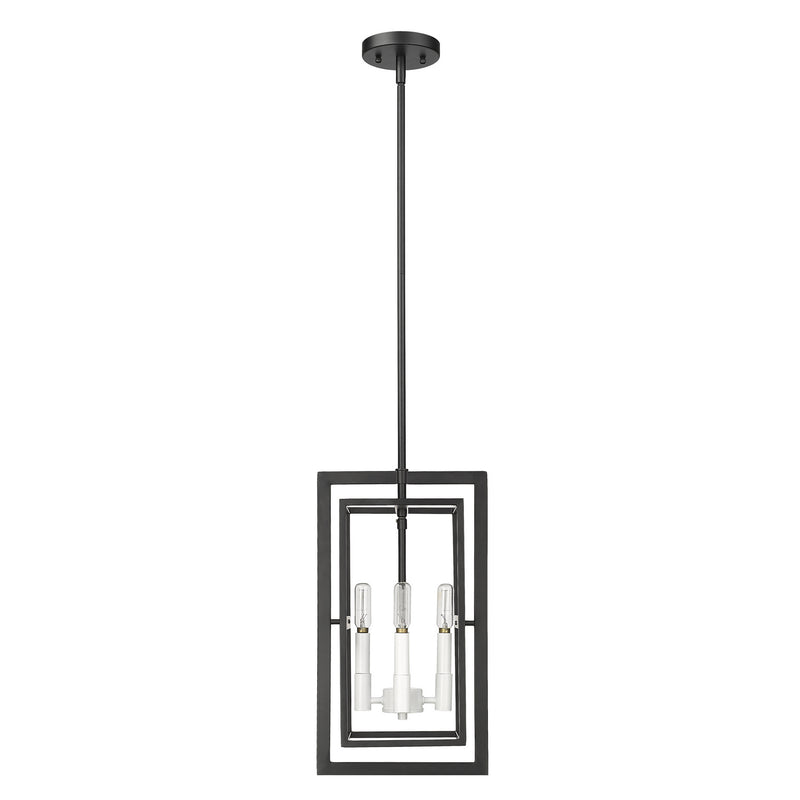 Acclaim Lighting IN20020BK Four Light Pendant, Black with White Candle Sleeves