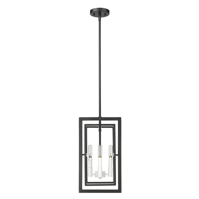 Acclaim Lighting IN20020BK Four Light Pendant, Black with White Candle Sleeves