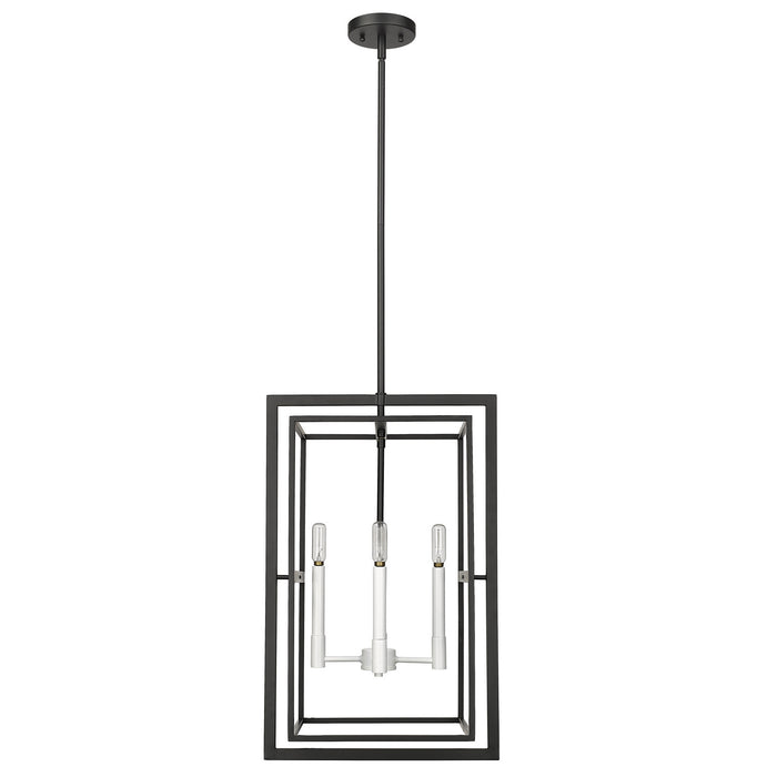 Acclaim Lighting IN20021BK Four Light Pendant, Black with White Candle Sleeves