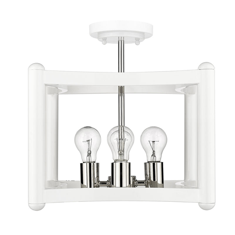 Acclaim Lighting IN20040WH Four Light Pendant, White with Polished Nickel Cluster