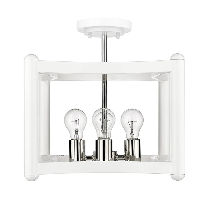 Acclaim Lighting IN20040WH Four Light Pendant, White with Polished Nickel Cluster