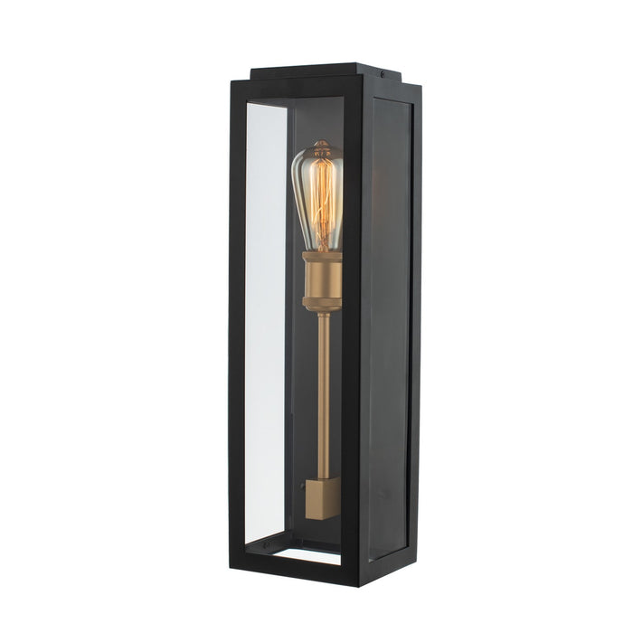 Kalco 405520BSG One Light Wall Sconce, Matte Black w Sanded Gold