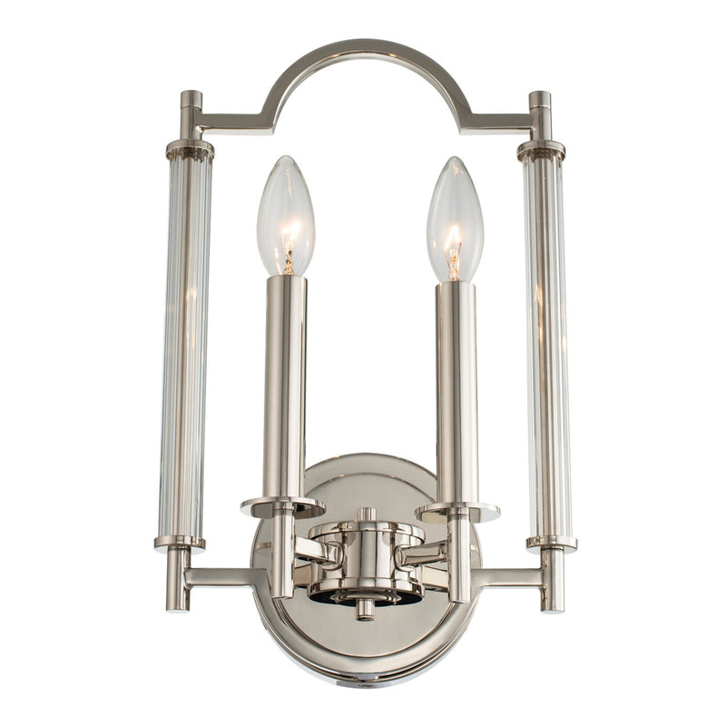 Kalco 512922PN Two Light Wall Sconce, Polished Nickel