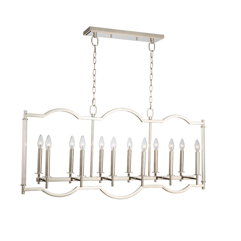 Kalco 512961PN 12 Light Island Pendant, Polished Nickel