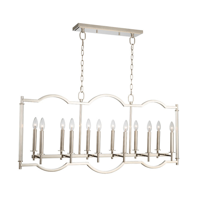 Kalco 512961PN 12 Light Island Pendant, Polished Nickel