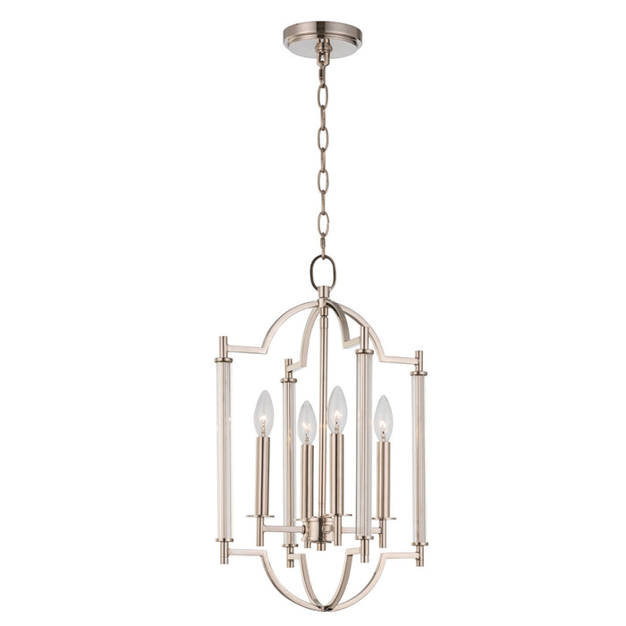 Kalco 512971PN Four Light Chandelier, Polished Nickel