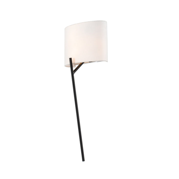 Kalco 513421BPN Two Light Wall Sconce, Matte Black w Polished Nickel