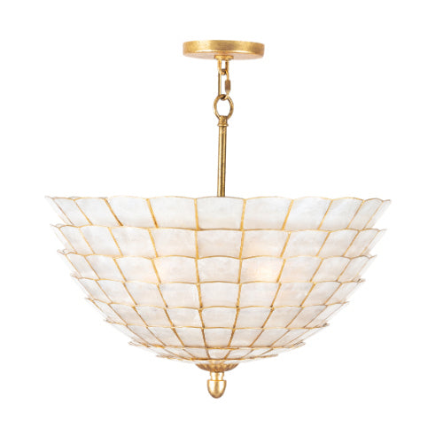 Kalco 515145OL Four Light Pendant, Oxidized Gold Leaf