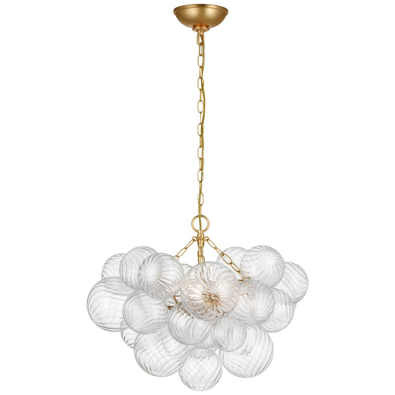 Visual Comfort Signature JN 5110G/CG LED Chandelier, Gild and Clear Swirled Glass