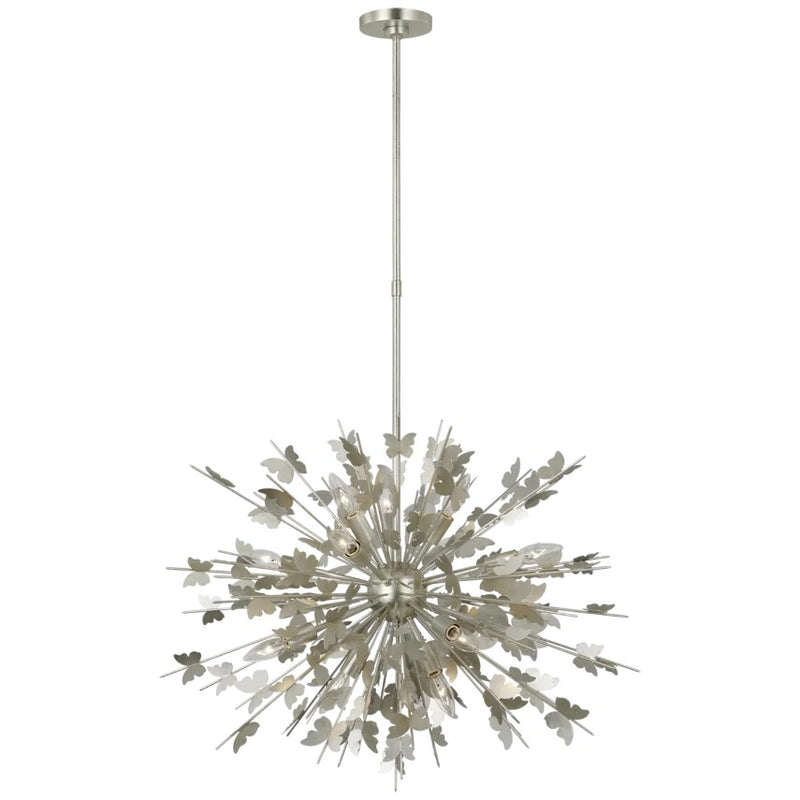 Visual Comfort Signature JN 5501BSL LED Chandelier, Burnished Silver Leaf