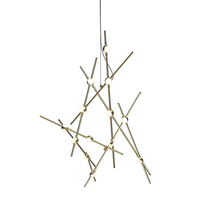 Sonneman 2151.38W-27 LED Lantern, Satin Brass