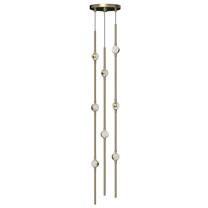 Sonneman 2161.38C-S-27 LED Pendant, Satin Brass