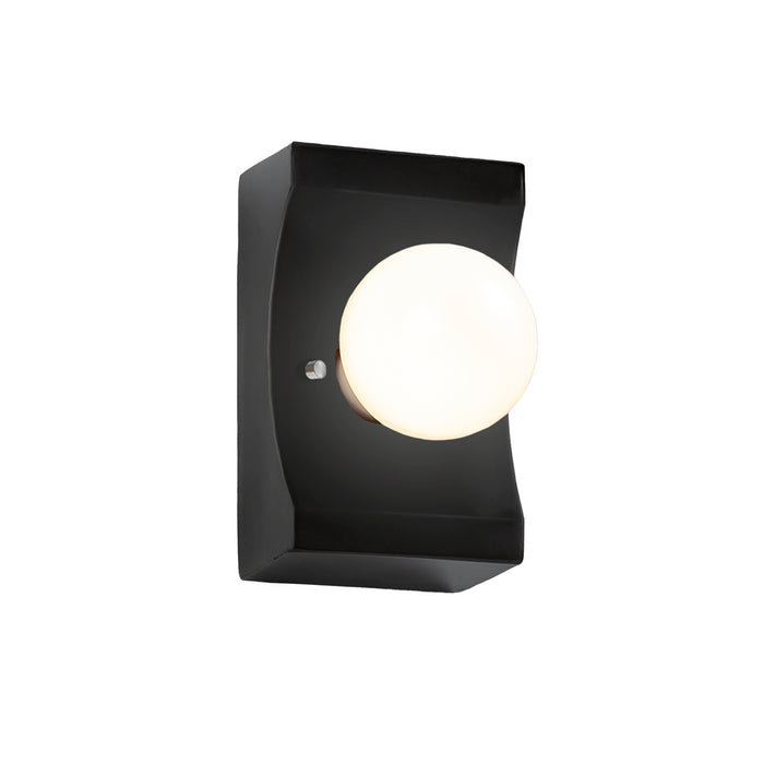 Justice Designs CER-3025-CRB One Light Wall Sconce, Carbon - Matte Black