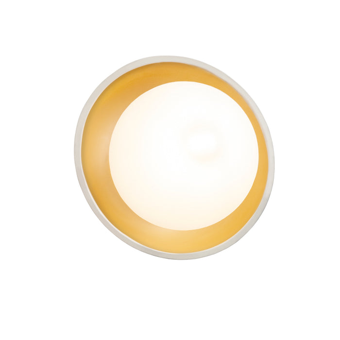 Justice Designs CER-3035-MTGD One Light Wall Sconce, Matte White with Champagne Gold internal