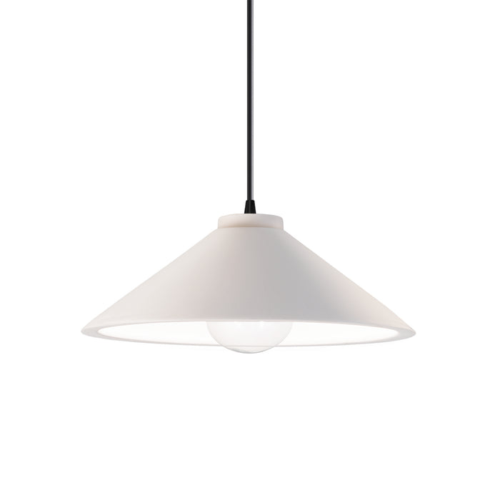 Justice Designs CER-6240-BIS-MBLK-BKCD One Light Pendant, Bisque