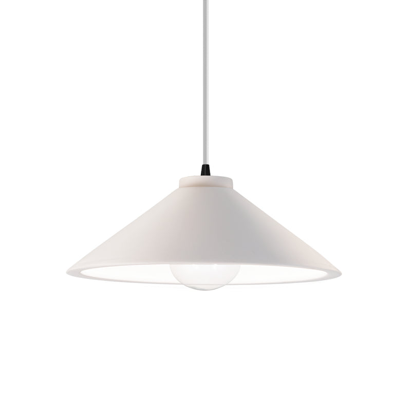 Justice Designs CER-6240-BIS-MBLK-WTCD One Light Pendant, Bisque