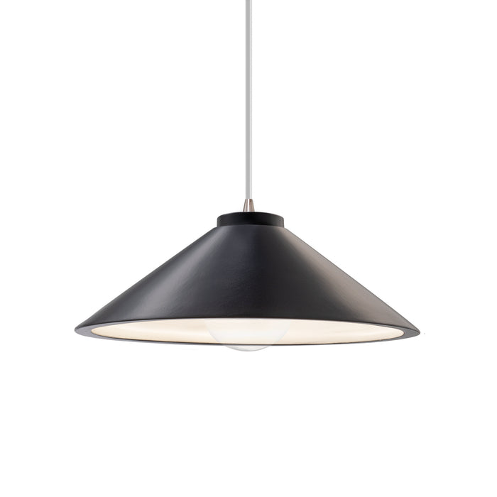 Justice Designs CER-6240-CRB-NCKL-WTCD One Light Pendant, Carbon - Matte Black