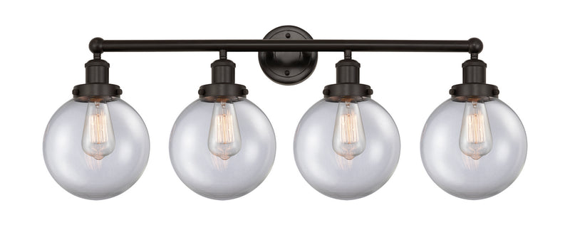 Innovations 616-4W-OB-G202-8 Four Light Bath Vanity, Oil Rubbed Bronze