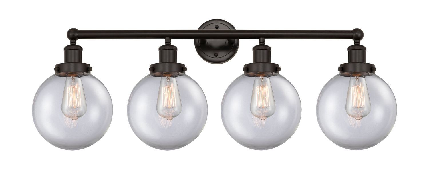 Innovations 616-4W-OB-G202-8 Four Light Bath Vanity, Oil Rubbed Bronze