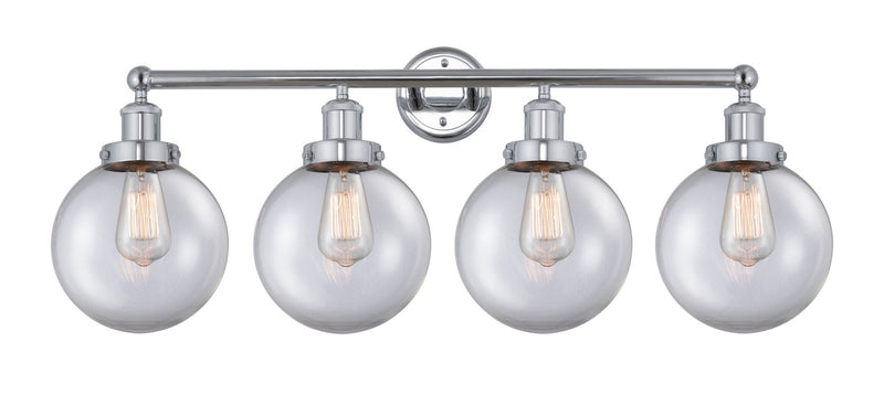 Innovations 616-4W-PC-G202-8 Four Light Bath Vanity, Polished Chrome