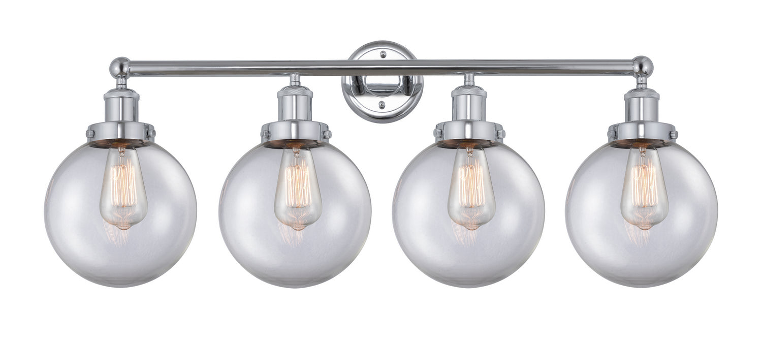 Innovations 616-4W-PC-G202-8 Four Light Bath Vanity, Polished Chrome