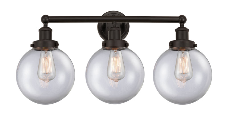 Innovations 616-3W-OB-G202-8 Three Light Bath Vanity, Oil Rubbed Bronze