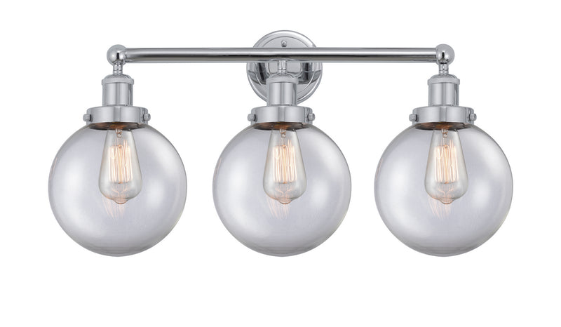Innovations 616-3W-PC-G202-8 Three Light Bath Vanity, Polished Chrome