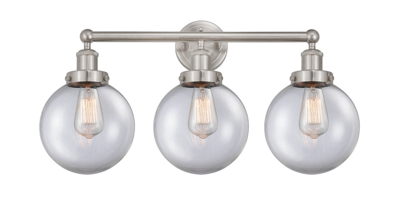 Innovations 616-3W-SN-G202-8 Three Light Bath Vanity, Brushed Satin Nickel