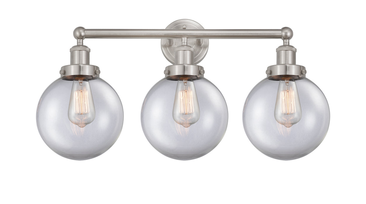 Innovations 616-3W-SN-G202-8 Three Light Bath Vanity, Brushed Satin Nickel
