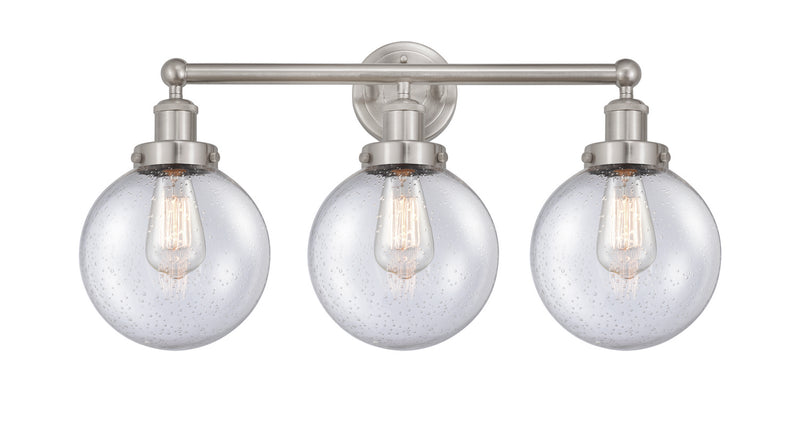 Innovations 616-3W-SN-G204-8 Three Light Bath Vanity, Brushed Satin Nickel