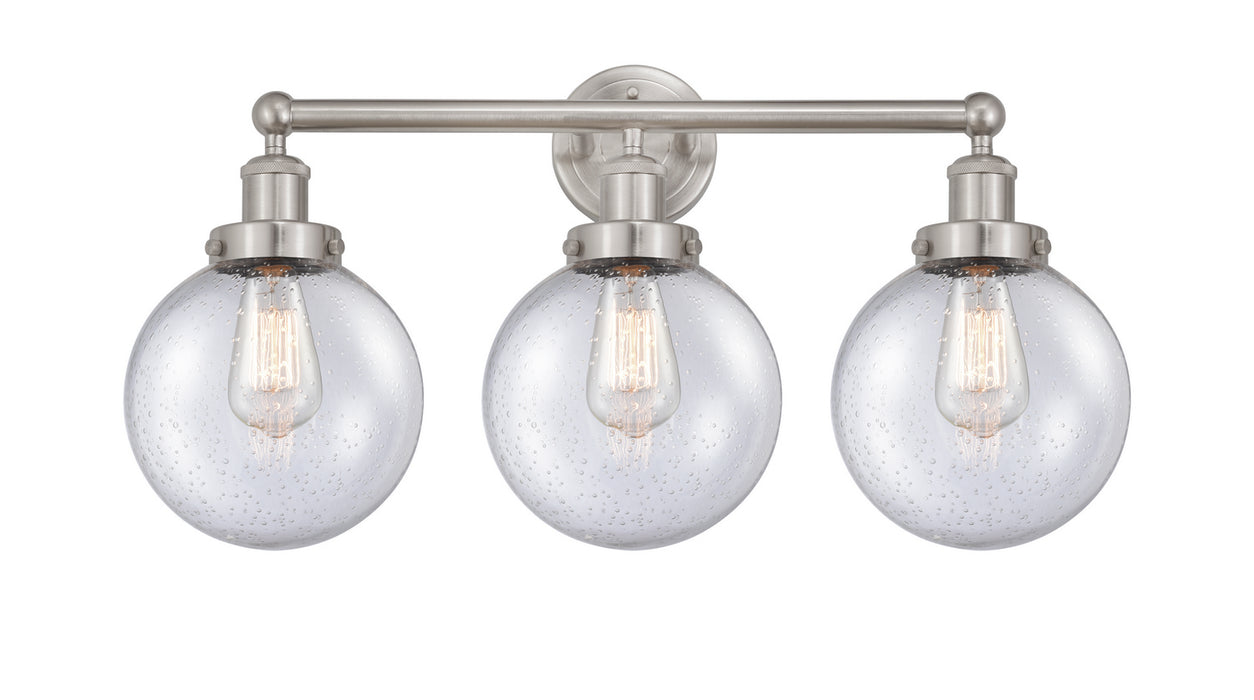 Innovations 616-3W-SN-G204-8 Three Light Bath Vanity, Brushed Satin Nickel