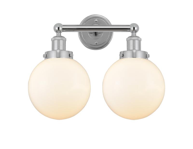 Innovations 616-2W-PC-G201-8 Two Light Bath Vanity, Polished Chrome