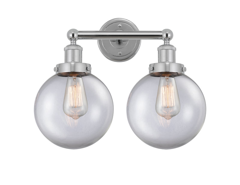 Innovations 616-2W-PC-G202-8 Two Light Bath Vanity, Polished Chrome