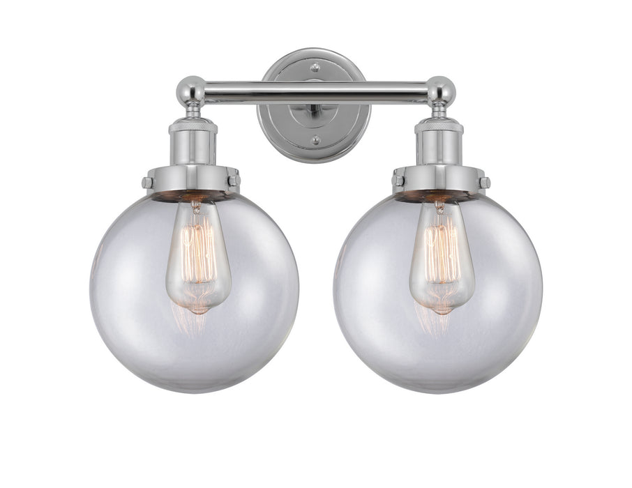 Innovations 616-2W-PC-G202-8 Two Light Bath Vanity, Polished Chrome