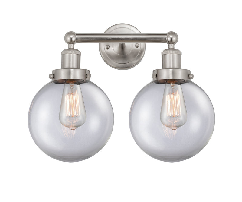 Innovations 616-2W-SN-G202-8 Two Light Bath Vanity, Brushed Satin Nickel
