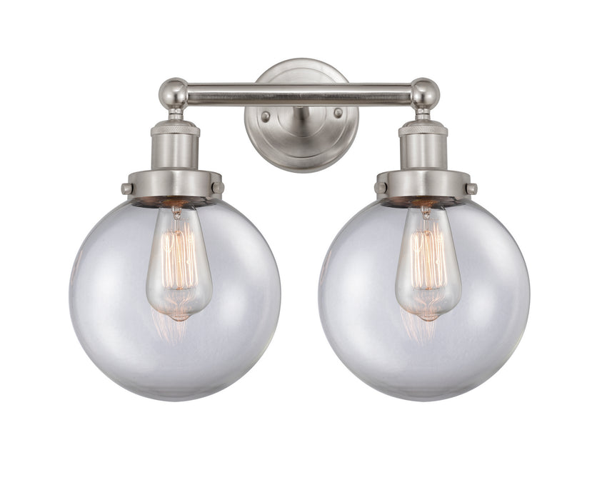 Innovations 616-2W-SN-G202-8 Two Light Bath Vanity, Brushed Satin Nickel