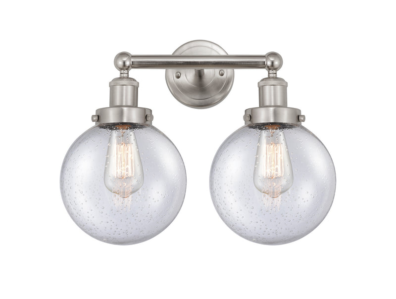 Innovations 616-2W-SN-G204-8 Two Light Bath Vanity, Brushed Satin Nickel