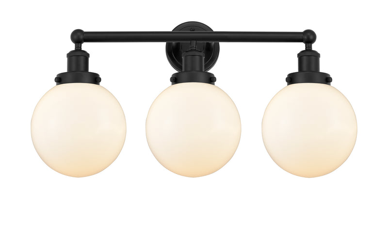 Innovations 616-3W-BK-G201-8 Three Light Bath Vanity, Matte Black