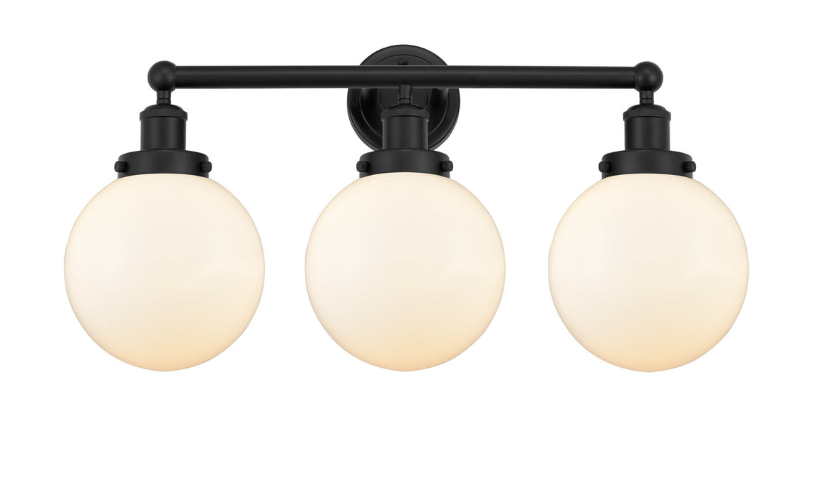 Innovations 616-3W-BK-G201-8 Three Light Bath Vanity, Matte Black